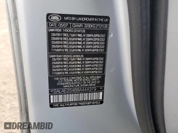 ✅ 2008 Land Rover LR3 SE • VIN: SALAE25468A444379 • Lot: 79181224. Wystawiony na Copart z przebiegiem 168 141 mil. Bezpłatny archiwum sprzedaży aukcyjnych z USA i szczegółowy raport historii pojazdu na DreamBid. Zdjęcie 13.