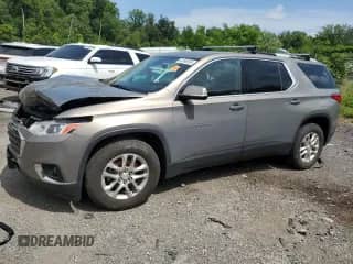 2018 Chevrolet Traverse LT Cloth with VIN 1GNEVGKW6JJ108093, listed as a Copart auction lot 64398255 with 123,146 mi miles and Salvage title. Bid and sale history available at DreamBid. Image 1.