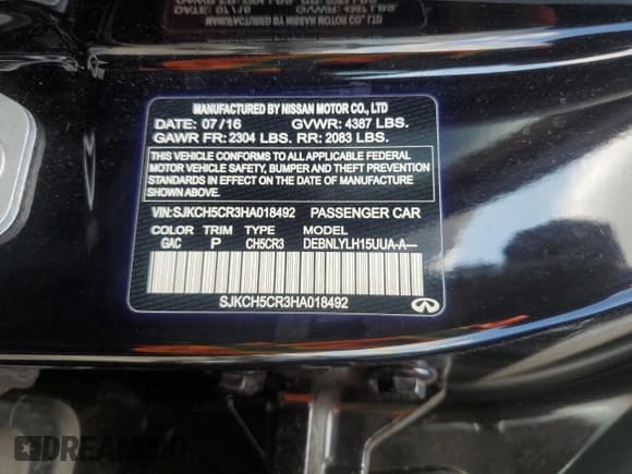 ✅ 2017 Infiniti QX30 Premium • VIN: SJKCH5CR3HA018492 • Лот: 84944445. Опубликован ранее на Copart с пробегом 136 684 миль. Бесплатный доступ к архиву аукционных продаж из США и подробный отчёт об истории автомобиля на DreamBid. Изображение 12.