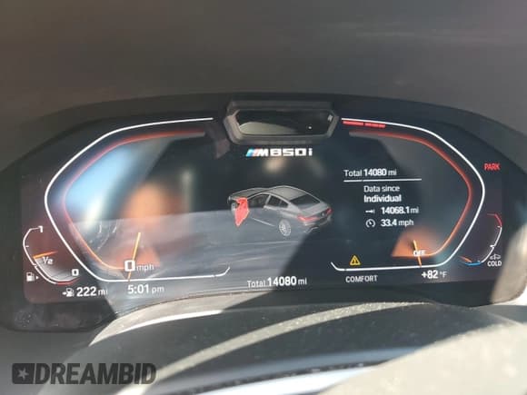 ✅ 2023 BMW 8 Series M850i • VIN: WBAGV8C00PCL59929 • Lot: 87414525. Listed on Copart with 14,080 mi. Free auction sales archive from the USA and detailed vehicle history report at DreamBid. Image 9.