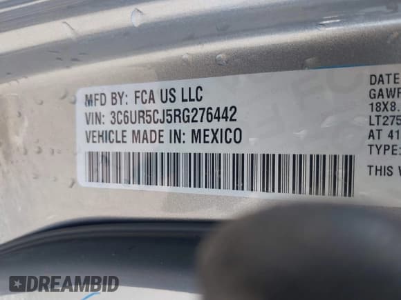 ✅ 2024 Ram 2500 Tradesman • VIN: 3C6UR5CJ5RG276442 • Lot: 41995189. Wystawiony na IAAI z przebiegiem 11 428 mil. Bezpłatny archiwum sprzedaży aukcyjnych z USA i szczegółowy raport historii pojazdu na DreamBid. Zdjęcie 9.
