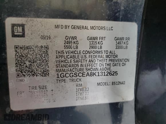 ✅ 2019 Chevrolet Colorado 2WD LT • VIN: 1GCGSCEA8K1312625 • Lot: 45471675. Listed on Copart with 62,340 mi. Free auction sales archive from the USA and detailed vehicle history report at DreamBid. Image 12.