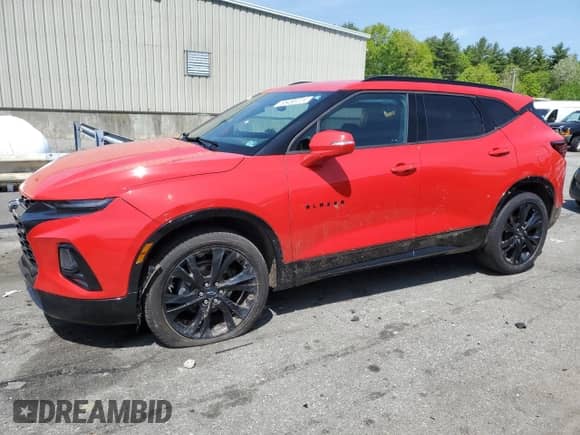 2020 Chevrolet Blazer RS z VIN 3GNKBERS4LS556918, wystawiony jako Copart lot #55493224 z przebiegiem 99 451 mil mil oraz Szkoda całkowita • Salvage title. Historia ofert i sprzedaży dostępna na DreamBid. Obrazek 1.