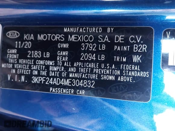 ✅ 2021 Kia Forte LXS • VIN: 3KPF24AD4ME304832 • Lot: 43526030. Wystawiony na IAAI z przebiegiem 112 077 mil. Bezpłatny archiwum sprzedaży aukcyjnych z USA i szczegółowy raport historii pojazdu na DreamBid. Zdjęcie 9.