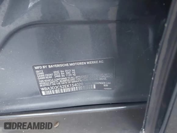 ✅ 2014 BMW 3 Series 328d • VIN: WBA3D3C52EK154020 • Лот: 42454115. Опубликован ранее на IAAI с пробегом 90 173 миль. Бесплатный доступ к архиву аукционных продаж из США и подробный отчёт об истории автомобиля на DreamBid. Изображение 9.