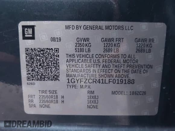 ✅ 2020 Cadillac XT4 FWD Premium Luxury • VIN: 1GYFZCR41LF019188 • Lot: 43784443. Listed on IAAI with 64,403 mi. Free auction sales archive from the USA and detailed vehicle history report at DreamBid. Image 9.