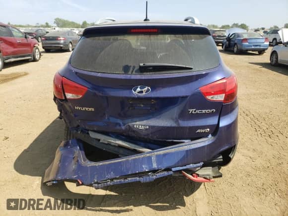 2013 Hyundai Tucson GLS z VIN KM8JUCACXDU639919, wystawiony jako Copart lot #65448984 z przebiegiem Nie podano mil oraz Szkoda całkowita • Salvage title. Historia ofert i sprzedaży dostępna na DreamBid. Obrazek 6.