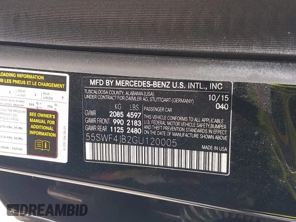 ✅ 2016 Mercedes-Benz C 300 • VIN: 55SWF4JB2GU120005 • Lot: 42905656. Wystawiony na IAAI z przebiegiem 134 814 mil. Bezpłatny archiwum sprzedaży aukcyjnych z USA i szczegółowy raport historii pojazdu na DreamBid. Zdjęcie 9.