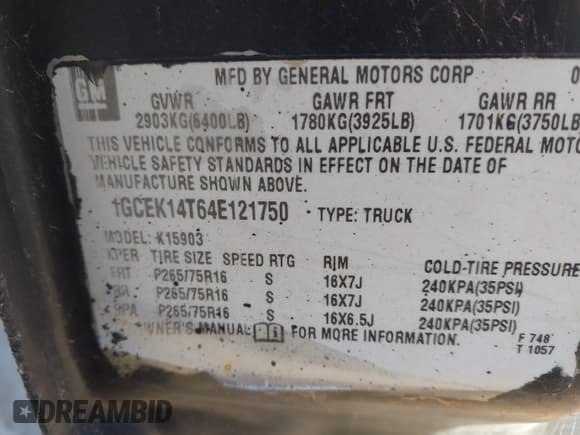 ✅ 2004 Chevrolet Silverado 1500 LS • VIN: 1GCEK14T64E121750 • Лот: 43621940. Опубликован ранее на IAAI с пробегом 295 398 миль. Бесплатный доступ к архиву аукционных продаж из США и подробный отчёт об истории автомобиля на DreamBid. Изображение 9.