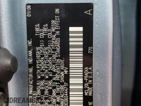 ✅ 2006 Toyota Sienna LE • VIN: 5TDZA23C06S444717 • Lot: 91650805. Listed on Copart with 223,344 mi. Free auction sales archive from the USA and detailed vehicle history report at DreamBid. Image 13.