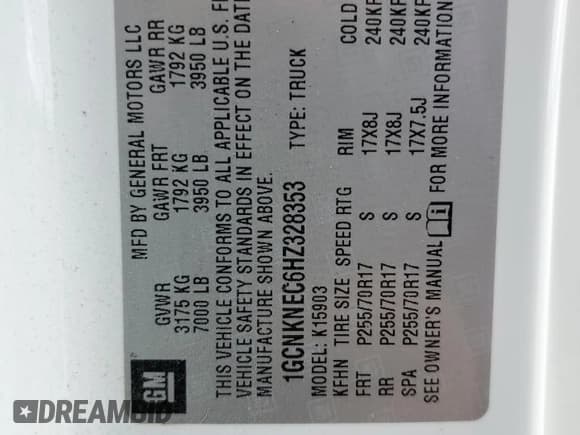 ✅ 2017 Chevrolet Silverado 1500 Work Truck • VIN: 1GCNKNEC6HZ328353 • Лот: 56677105. Опубликован ранее на Copart с пробегом 170 077 миль. Бесплатный доступ к архиву аукционных продаж из США и подробный отчёт об истории автомобиля на DreamBid. Изображение 12.