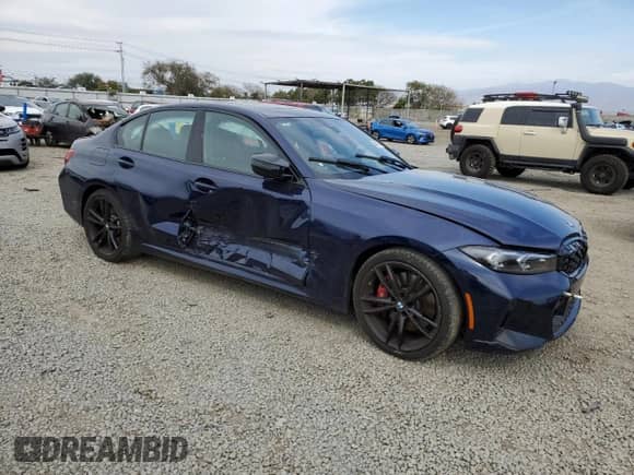 2024 BMW 3 Series M340i with VIN 3MW49FS08R8D87680, listed as a Copart auction lot 48081595 with 6,001 mi miles and Salvage title. Bid and sale history available at DreamBid. Image 4.