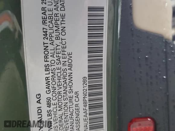 ✅ 2023 Audi A4 S line Premium Plus • VIN: WAUEAAF48PN021269 • Лот: 90888255. Опубликован ранее на Copart с пробегом Не указан. Бесплатный доступ к архиву аукционных продаж из США и подробный отчёт об истории автомобиля на DreamBid. Изображение 12.