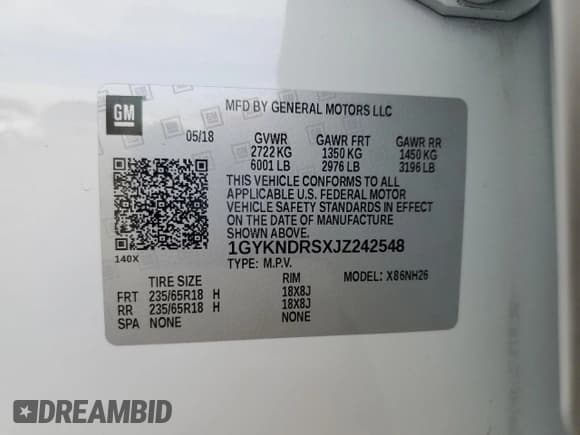 ✅ 2018 Cadillac XT5 Luxury AWD • VIN: 1GYKNDRSXJZ242548 • Lot: 91900965. Wystawiony na Copart z przebiegiem 73 721 mil. Bezpłatny archiwum sprzedaży aukcyjnych z USA i szczegółowy raport historii pojazdu na DreamBid. Zdjęcie 13.