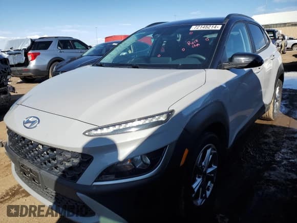 ✅ 2022 Hyundai Kona SEL • VIN: KM8K6CAB5NU846838 • Лот: 72145214. Опубликован ранее на Copart с пробегом 36 905 миль. Бесплатный доступ к архиву аукционных продаж из США и подробный отчёт об истории автомобиля на DreamBid. Изображение 1.