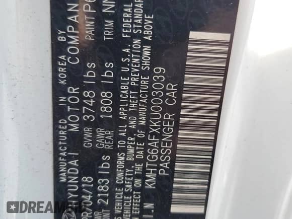 2019 Hyundai Veloster Premium z VIN KMHTG6AFXKU003039, wystawiony jako Copart lot #65254234 z przebiegiem 50 396 mil mil oraz Szkoda całkowita • Salvage title. Historia ofert i sprzedaży dostępna na DreamBid. Obrazek 14.