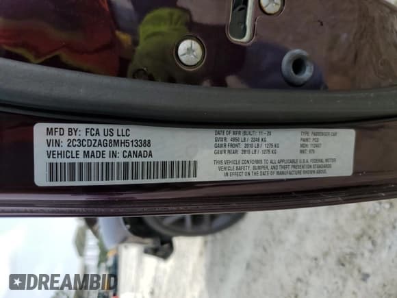 ✅ 2021 Dodge Challenger SXT • VIN: 2C3CDZAG8MH513388 • Lot: 43043993. Wystawiony na Copart z przebiegiem 39 368 mil. Bezpłatny archiwum sprzedaży aukcyjnych z USA i szczegółowy raport historii pojazdu na DreamBid. Zdjęcie 12.