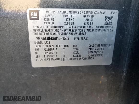 ✅ 2017 Chevrolet Equinox LS • VIN: 2GNALBEK6H1581562 • Лот: 71275835. Опубликован ранее на Copart с пробегом 123 424 миль. Бесплатный доступ к архиву аукционных продаж из США и подробный отчёт об истории автомобиля на DreamBid. Изображение 13.