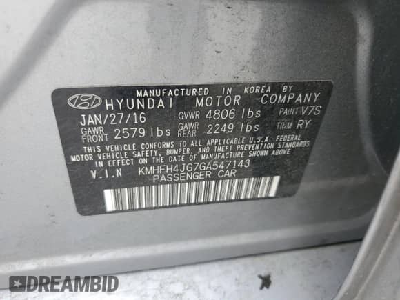 2016 Hyundai Azera Limited z VIN KMHFH4JG7GA547143, wystawiony jako Copart lot #44504655 z przebiegiem 110 476 mil mil oraz Szkoda całkowita • Salvage title. Historia ofert i sprzedaży dostępna na DreamBid. Obrazek 15.