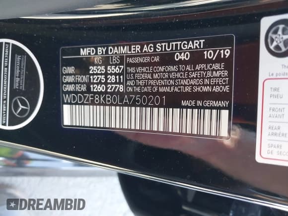 ✅ 2020 Mercedes-Benz E 63 S AMG • VIN: WDDZF8KB0LA750201 • Лот: 41266357. Опубликован ранее на IAAI с пробегом 55 876 миль. Бесплатный доступ к архиву аукционных продаж из США и подробный отчёт об истории автомобиля на DreamBid. Изображение 9.