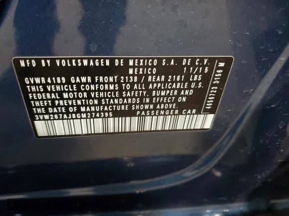 ✅ 2016 Volkswagen Jetta S • VIN: 3VW267AJ8GM274395 • Lot: 54729595. Listed on Copart with 53,110 mi. Free auction sales archive from the USA and detailed vehicle history report at DreamBid. Image 12.