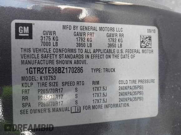 ✅ 2011 GMC Sierra 1500 Work Truck • VIN: 1GTR2TE38BZ170286 • Lot: 43637357. Wystawiony na IAAI z przebiegiem 117 743 mil. Bezpłatny archiwum sprzedaży aukcyjnych z USA i szczegółowy raport historii pojazdu na DreamBid. Zdjęcie 9.