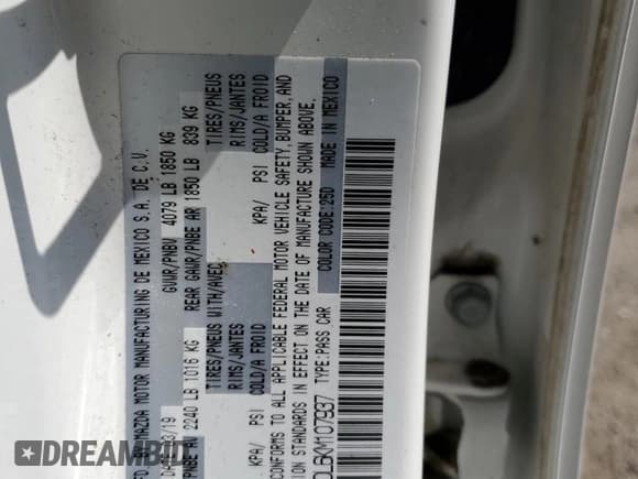 ✅ 2019 Mazda 3 Preferred • VIN: 3MZBPADL6KM107937 • Lot: 65882805. Listed on Copart with 66,658 mi. Free auction sales archive from the USA and detailed vehicle history report at DreamBid. Image 12.