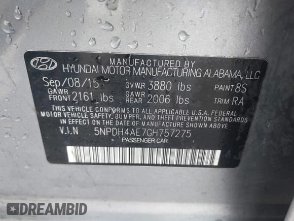 ✅ 2016 Hyundai Elantra SE • VIN: 5NPDH4AE7GH757275 • Лот: 43687538. Опубликован ранее на IAAI с пробегом 145 611 миль. Бесплатный доступ к архиву аукционных продаж из США и подробный отчёт об истории автомобиля на DreamBid. Изображение 9.