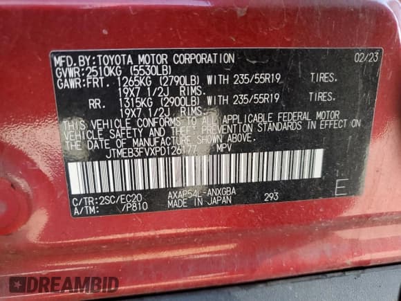 ✅ 2023 Toyota RAV4 XSE • VIN: JTMEB3FVXPD126177 • Lot: 86281835. Wystawiony na Copart z przebiegiem 44 986 mil. Bezpłatny archiwum sprzedaży aukcyjnych z USA i szczegółowy raport historii pojazdu na DreamBid. Zdjęcie 12.