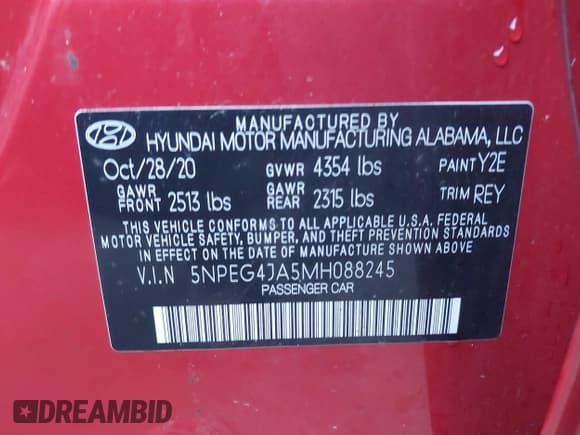 ✅ 2021 Hyundai Sonata SE • VIN: 5NPEG4JA5MH088245 • Лот: 43458190. Опубликован ранее на IAAI с пробегом 63 659 миль. Бесплатный доступ к архиву аукционных продаж из США и подробный отчёт об истории автомобиля на DreamBid. Изображение 9.