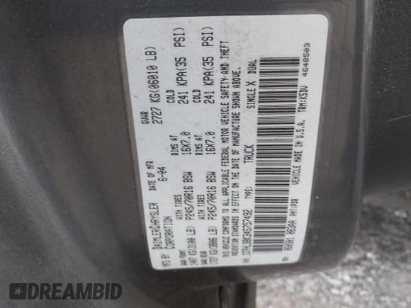 ✅ 2004 Dodge Dakota Sport • VIN: 1D7HL38K34S757492 • Lot: 43385454. Wystawiony na IAAI z przebiegiem Nie podano. Bezpłatny archiwum sprzedaży aukcyjnych z USA i szczegółowy raport historii pojazdu na DreamBid. Zdjęcie 9.