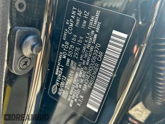 ✅ 2013 Hyundai Equus Signature • VIN: KMHGH4JH0DU063970 • Lot: 94177105. Listed on Copart with 93,527 mi. Free auction sales archive from the USA and detailed vehicle history report at DreamBid. Image 10.