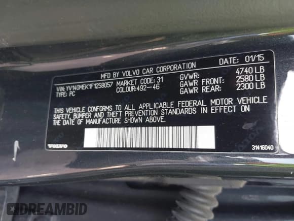 ✅ 2015 Volvo V60 T5 Drive-E Premier • VIN: YV140MEK1F1258057 • Lot: 41813010. Wystawiony na IAAI z przebiegiem 191 118 mil. Bezpłatny archiwum sprzedaży aukcyjnych z USA i szczegółowy raport historii pojazdu na DreamBid. Zdjęcie 9.