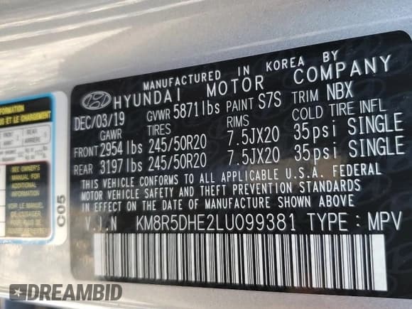 ✅ 2020 Hyundai Palisade Limited • VIN: KM8R5DHE2LU099381 • Лот: 78020754. Опубликован ранее на Copart с пробегом 58 923 миль. Бесплатный доступ к архиву аукционных продаж из США и подробный отчёт об истории автомобиля на DreamBid. Изображение 13.