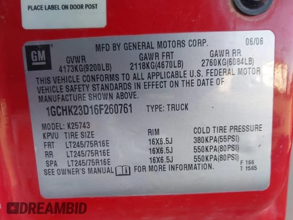 ✅ 2006 Chevrolet Silverado 2500HD LT1 • VIN: 1GCHK23D16F260761 • Lot: 41360432. Listed on IAAI with 327,569 mi. Free auction sales archive from the USA and detailed vehicle history report at DreamBid. Image 9.