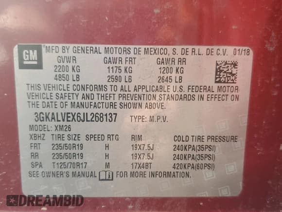 ✅ 2018 GMC Terrain SLT • VIN: 3GKALVEX6JL268137 • Lot: 66115235. Listed on Copart with 138,200 mi. Free auction sales archive from the USA and detailed vehicle history report at DreamBid. Image 13.