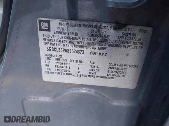 ✅ 2008 Saturn VUE XE • VIN: 3GSCL33P68S524373 • Lot: 43489749. Listed on IAAI with 144,528 mi. Free auction sales archive from the USA and detailed vehicle history report at DreamBid. Image 9.