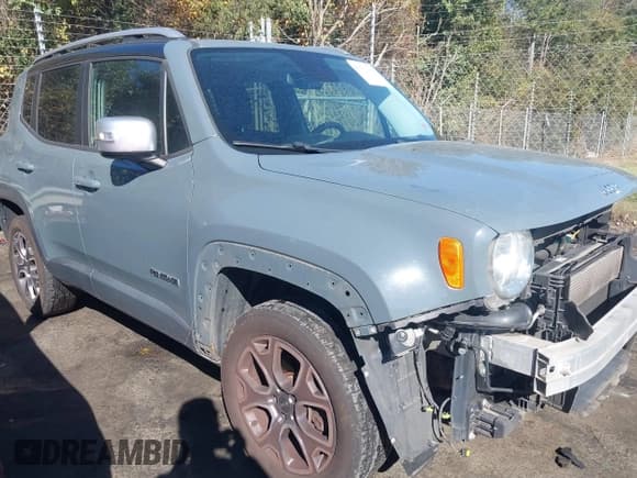 ✅ 2017 Jeep Renegade Limited • VIN: ZACCJBDB1HPE97454 • Лот: 43512008. Опубликован ранее на IAAI с пробегом 160 736 миль. Бесплатный доступ к архиву аукционных продаж из США и подробный отчёт об истории автомобиля на DreamBid. Изображение 1.