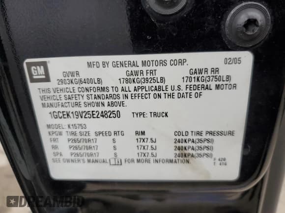 ✅ 2005 Chevrolet Silverado 1500 • VIN: 1GCEK19V25E248250 • Лот: 78862524. Опубликован ранее на Copart с пробегом 211 680 миль. Бесплатный доступ к архиву аукционных продаж из США и подробный отчёт об истории автомобиля на DreamBid. Изображение 12.