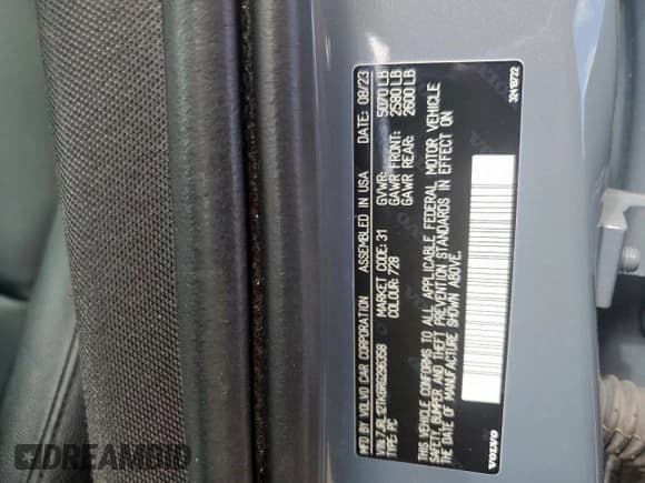 ✅ 2024 Volvo S60 Core Dark Theme • VIN: 7JRL12TK6RG296358 • Lot: 82053485. Listed on Copart with 43,569 mi. Free auction sales archive from the USA and detailed vehicle history report at DreamBid. Image 12.