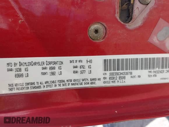 2004 Dodge Neon SXT z VIN 1B3ES56C04D536798, wystawiony jako IAAI lot #42241711 z przebiegiem 73 299 mil mil oraz . Historia ofert i sprzedaży dostępna na DreamBid. Obrazek 9.