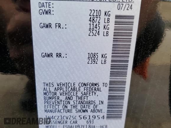 ✅ 2025 Nissan LEAF SV Plus • VIN: 1N4CZ1CV2SC561954 • Лот: 81640105. Опубликован ранее на Copart с пробегом 14 860 миль. Бесплатный доступ к архиву аукционных продаж из США и подробный отчёт об истории автомобиля на DreamBid. Изображение 13.