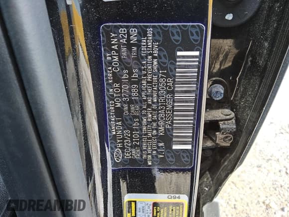 ✅ 2024 Hyundai Venue SEL • VIN: KMHRC8A31RU305871 • Lot: 55202585. Listed on Copart with 5,564 mi. Free auction sales archive from the USA and detailed vehicle history report at DreamBid. Image 14.