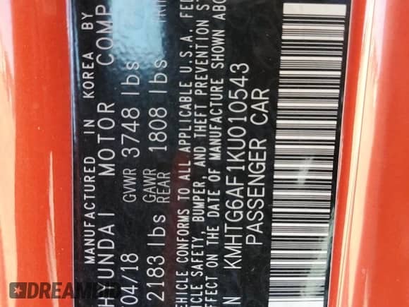 2019 Hyundai Veloster 2.0 with VIN KMHTG6AF1KU010543, listed as a Copart auction lot 74552744 with 62,040 mi miles and Salvage title. Bid and sale history available at DreamBid. Image 14.