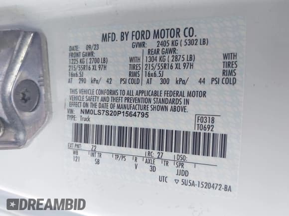 ✅ 2023 Ford Transit Connect XL • VIN: NM0LS7S20P1564795 • Lot: 42914707. Listed on IAAI with 30,319 mi. Free auction sales archive from the USA and detailed vehicle history report at DreamBid. Image 9.