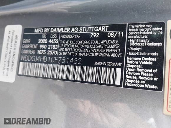 ✅ 2012 Mercedes-Benz C 250 • VIN: WDDGJ4HB1CF751432 • Lot: 42202778. Wystawiony na IAAI z przebiegiem 102 327 mil. Bezpłatny archiwum sprzedaży aukcyjnych z USA i szczegółowy raport historii pojazdu na DreamBid. Zdjęcie 9.