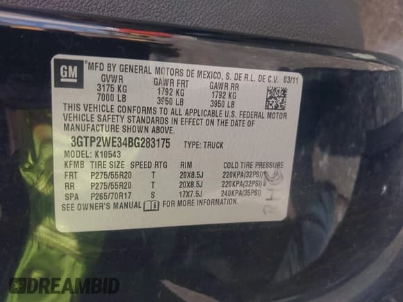 ✅ 2011 GMC Sierra 1500 SLT • VIN: 3GTP2WE34BG283175 • Лот: 42681744. Опубликован ранее на IAAI с пробегом 124 863 миль. Бесплатный доступ к архиву аукционных продаж из США и подробный отчёт об истории автомобиля на DreamBid. Изображение 9.