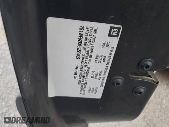 ✅ 2005 Chevrolet Impala • VIN: 2G1WF52K059226095 • Лот: 71162844. Размещён на Copart с пробегом 133 955 миль миль. Получите бесплатный доступ к архиву аукционных продаж из США и посмотрите подробный отчёт об истории автомобиля на DreamBid. Изображение 12.