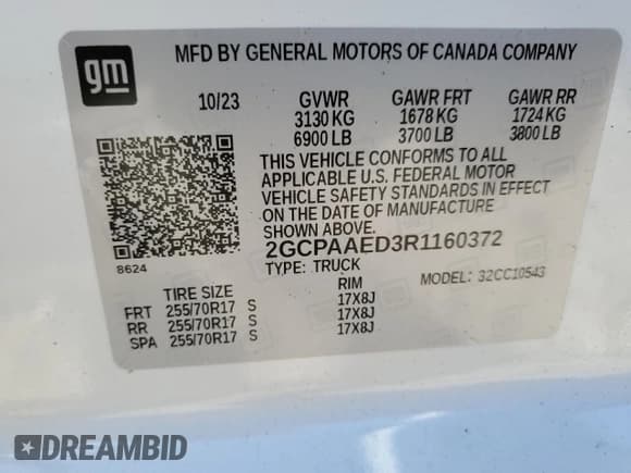 ✅ 2024 Chevrolet Silverado 1500 Work Truck • VIN: 2GCPAAED3R1160372 • Lot: 81570354. Listed on Copart with 13,874 mi. Free auction sales archive from the USA and detailed vehicle history report at DreamBid. Image 14.