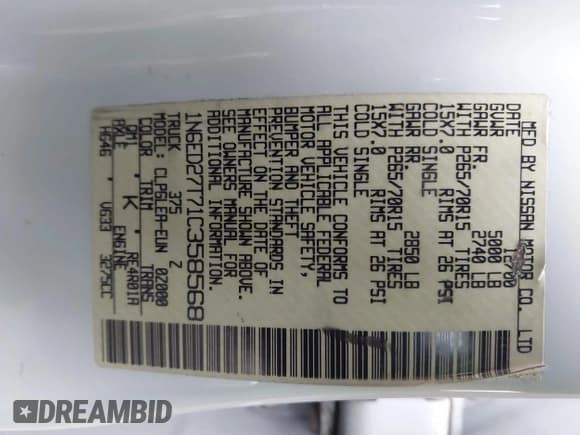 ✅ 2001 Nissan Frontier XE • VIN: 1N6ED27T71C358568 • Lot: 43778210. Wystawiony na IAAI z przebiegiem 200 318 mil. Bezpłatny archiwum sprzedaży aukcyjnych z USA i szczegółowy raport historii pojazdu na DreamBid. Zdjęcie 9.
